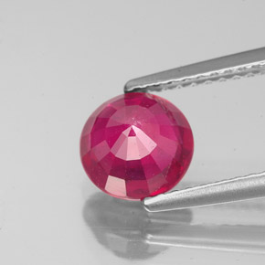 Rubí rojo natural de 1,70 ct, corte redondo, VS-SI