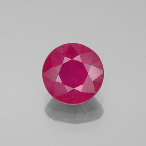 Rubí rojo natural de 1,63 ct, corte redondo, VS-SI