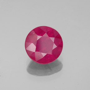Rubí rojo natural de 1,63 ct, corte redondo, VS-SI