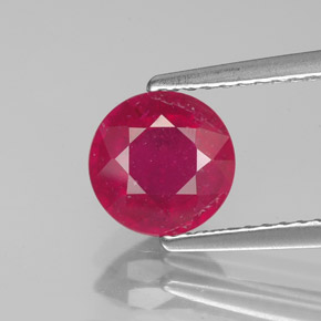 Rubí rojo natural de 1,73 ct, corte redondo, VS-SI