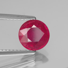 Rubí rojo natural de 1,73 ct, corte redondo, VS-SI