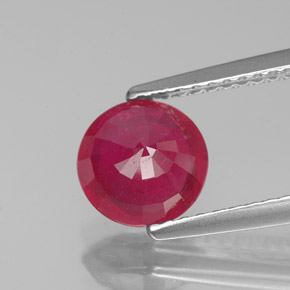 Rubí rojo natural de 1,73 ct, corte redondo, VS-SI