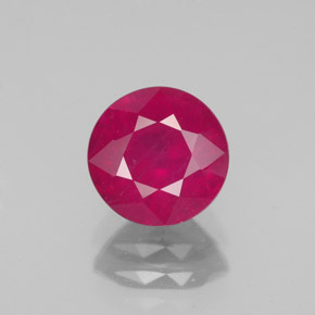 Rubí rojo natural de 1,89 ct, corte redondo, VS-SI