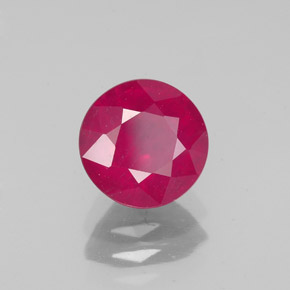 Rubí rojo natural de 1,89 ct, corte redondo, VS-SI