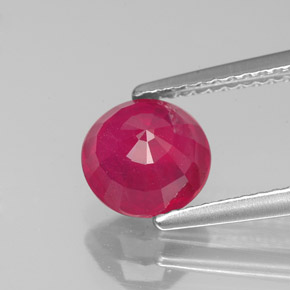 Rubí rojo natural de 1,89 ct, corte redondo, VS-SI