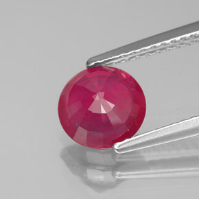 Rubí rojo natural de 1,56 ct, corte redondo, VS-SI