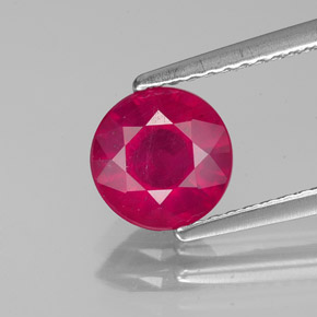 Rubí rojo natural de 1,58 ct, corte redondo, VS-SI