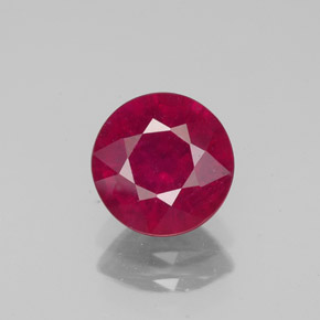 Rubí rojo natural de 1,80 ct, corte redondo, VS-SI
