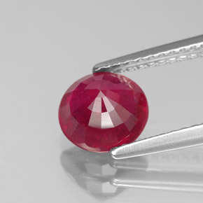 Rubí rojo natural de 1,80 ct, corte redondo, VS-SI
