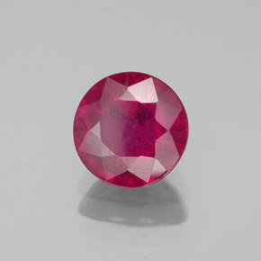 Rubí rojo natural de 1,77 ct, corte redondo, VS-SI