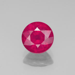Rubí rojo natural de 1,71 ct, corte redondo, VS-SI