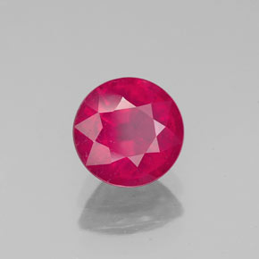 Rubí rojo natural de 1,71 ct, corte redondo, VS-SI
