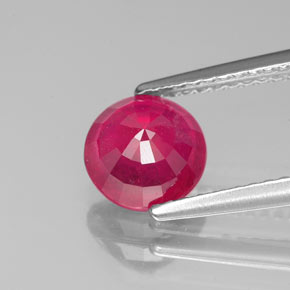 Rubí rojo natural de 1,71 ct, corte redondo, VS-SI