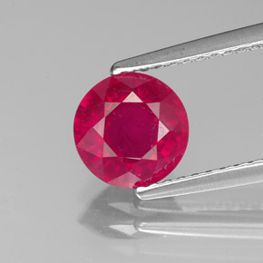 Rubí rojo natural de 1,67 ct, corte redondo, VS-SI