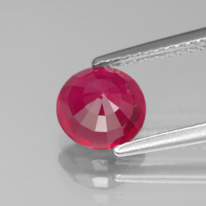 Rubí rojo natural de 1,67 ct, corte redondo, VS-SI