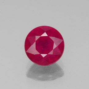 Rubí rojo natural de 1,89 ct, corte redondo, VS-SI
