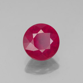 Rubí rojo natural de 1,89 ct, corte redondo, VS-SI