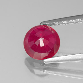 Rubí rojo natural de 1,89 ct, corte redondo, VS-SI