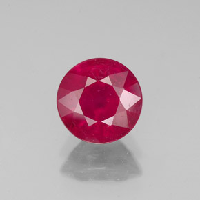 Rubí rojo natural de 1,66 ct, corte redondo, VS-SI