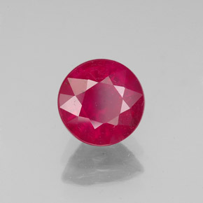 Rubí rojo natural de 1,66 ct, corte redondo, VS-SI
