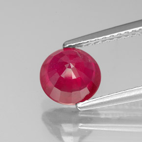 Rubí rojo natural de 1,66 ct, corte redondo, VS-SI