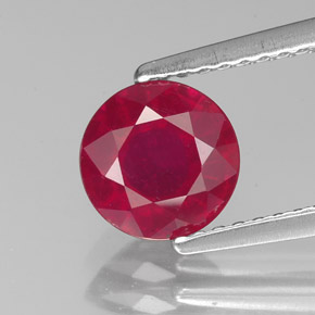 Rubí rojo natural de 1,50 ct, corte redondo, VS-SI