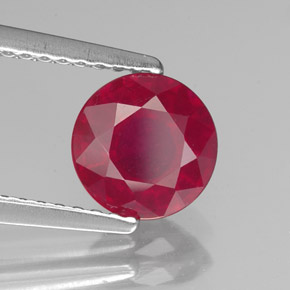 Rubí rojo natural de 1,50 ct, corte redondo, VS-SI