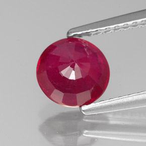 Rubí rojo natural de 1,50 ct, corte redondo, VS-SI
