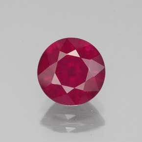 Rubí rojo natural de 1,82 ct, corte redondo, VS-SI