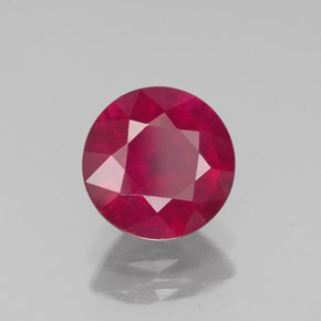 Rubí rojo natural de 1,82 ct, corte redondo, VS-SI