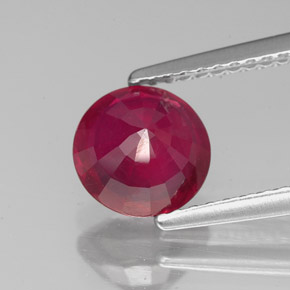 Rubí rojo natural de 1,82 ct, corte redondo, VS-SI
