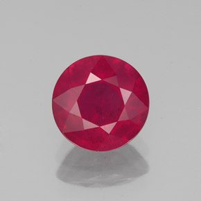 Rubí rojo natural de 1,89 ct, corte redondo, VS-SI