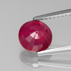 Rubí rojo natural de 1,89 ct, corte redondo, VS-SI