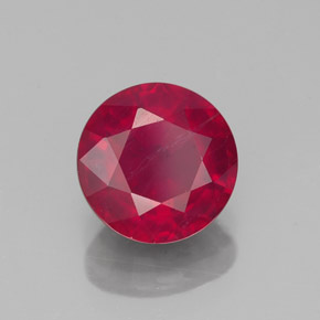 Rubí rojo natural de 1,85 ct, corte redondo, VS-SI