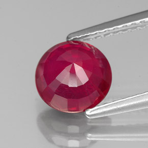 Rubí rojo natural de 1,85 ct, corte redondo, VS-SI