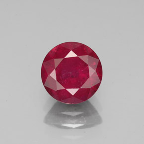 Rubí rojo natural de 1,65 ct, corte redondo, VS-SI