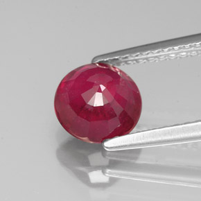 Rubí rojo natural de 1,65 ct, corte redondo, VS-SI