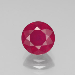 Rubí rojo natural de 2,00 ct, corte redondo, VS-SI