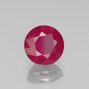 Rubí rojo natural de 2,00 ct, corte redondo, VS-SI