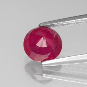 Rubí rojo natural de 2,00 ct, corte redondo, VS-SI