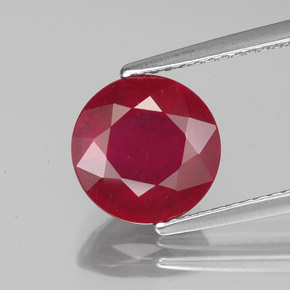 Rubí rojo natural de 3,53 ct, corte redondo, VS-SI