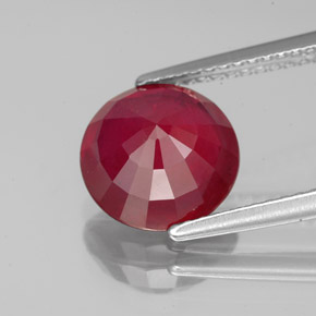 Rubí rojo natural de 3,53 ct, corte redondo, VS-SI