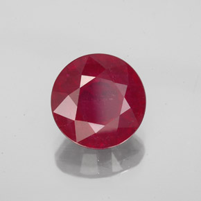Rubí rojo natural de 3,31 ct, corte redondo, VS-SI