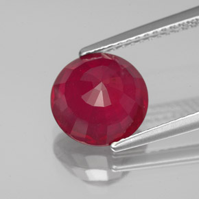 Rubí rojo natural de 3,67 ct, corte redondo, VS-SI