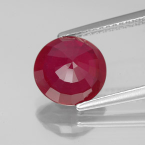 Rubí rojo natural de 3,29 ct, corte redondo, VS-SI