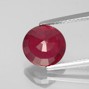 Rubí rojo natural de 3,38 ct, corte redondo, VS-SI