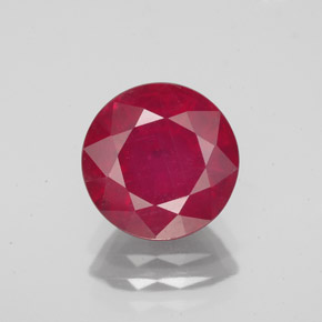 Rubí rojo natural de 3,46 ct, corte redondo, VS-SI