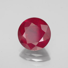 Rubí rojo natural de 3,46 ct, corte redondo, VS-SI