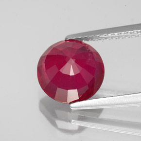 Rubí rojo natural de 3,46 ct, corte redondo, VS-SI