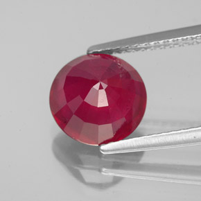 Rubí rojo natural de 3,79 ct, corte redondo, VS-SI
